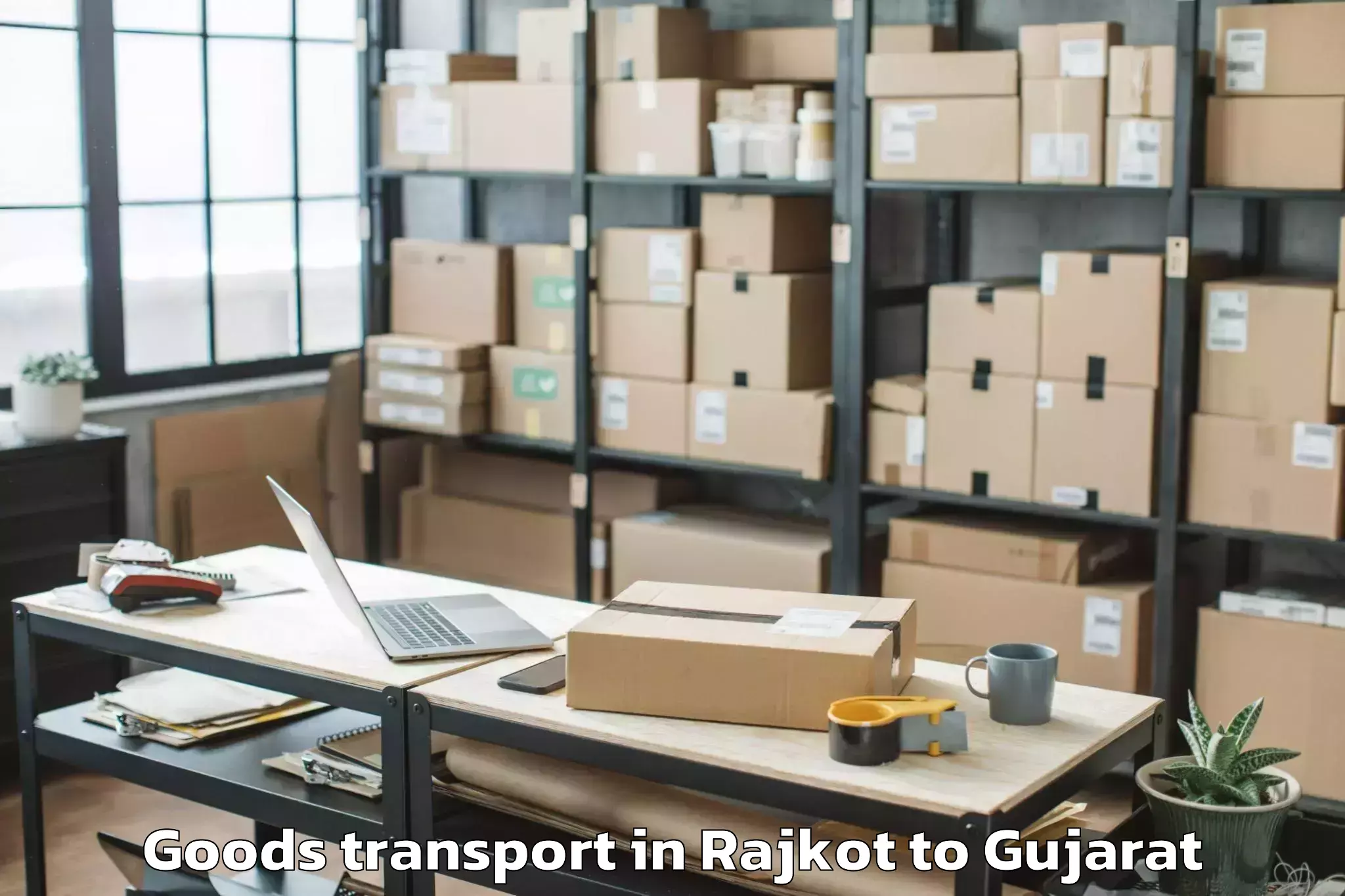 Easy Rajkot to Satlasana Goods Transport Booking